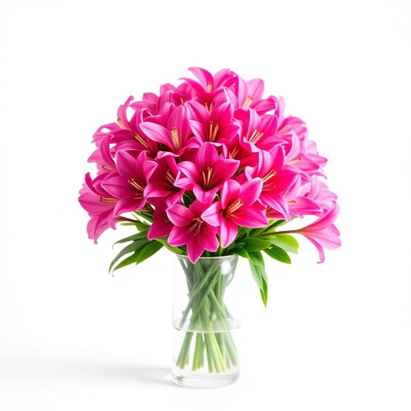 Admiração de Astromélias Cor Rosa no Vaso