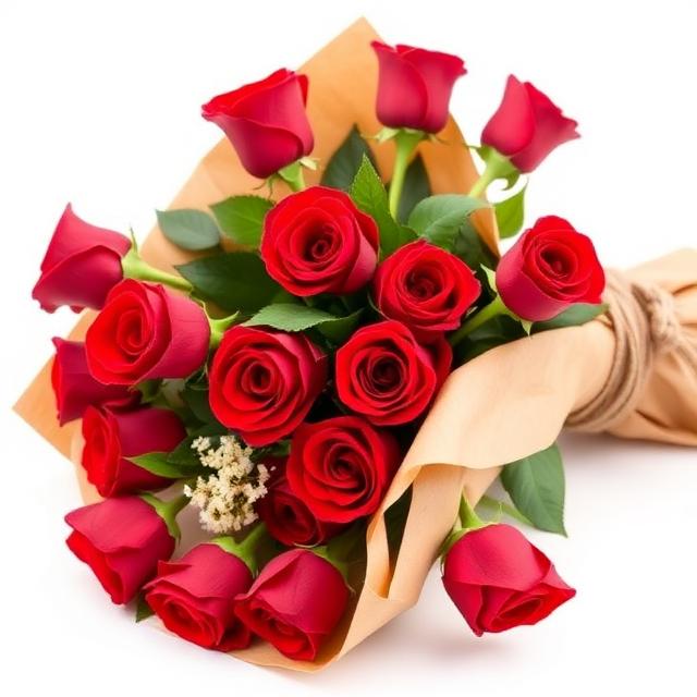 Buquê Tradicional de 12 Rosas Vermelhas