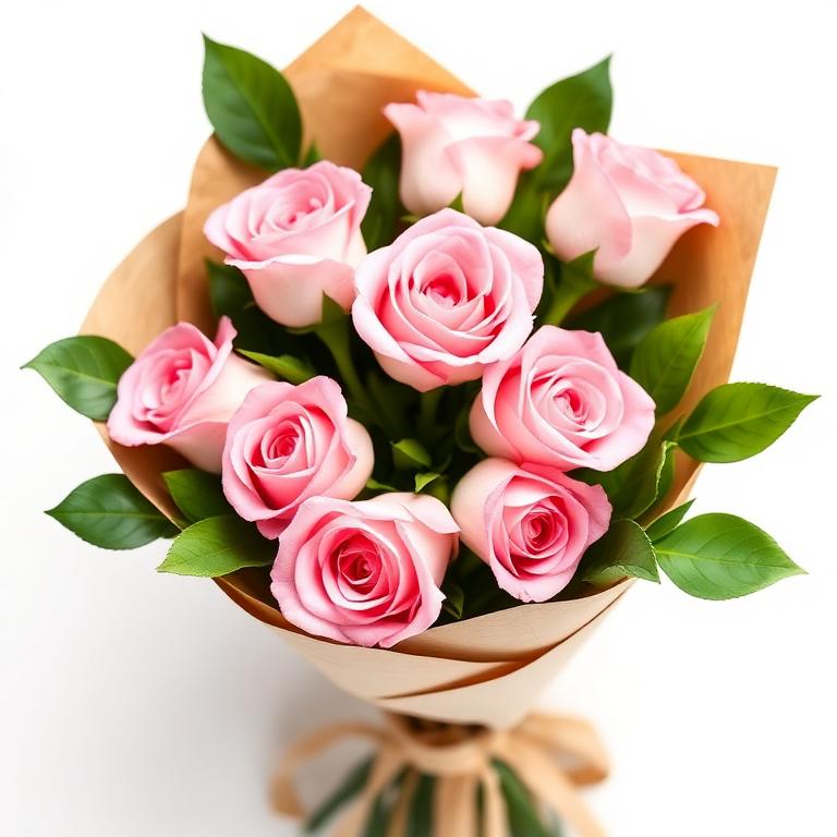 Buquê de 6 Rosas Cor de Rosa