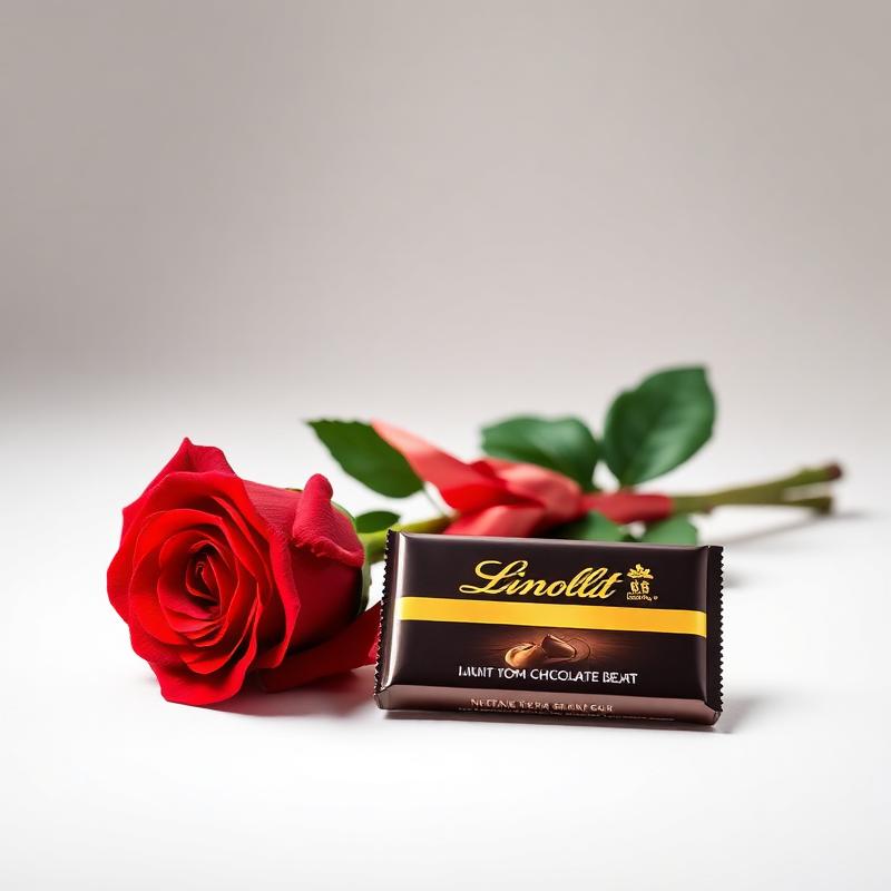 Uma Rosa com Carinho e Chocolate Lindt