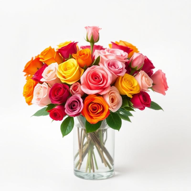 Ramalhete de 12 Rosas Coloridas