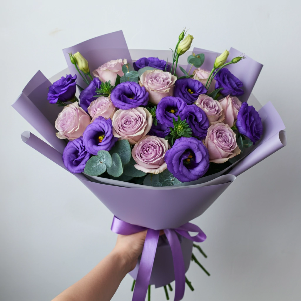 Suavidade Roxa Arranjo de Lisianthus